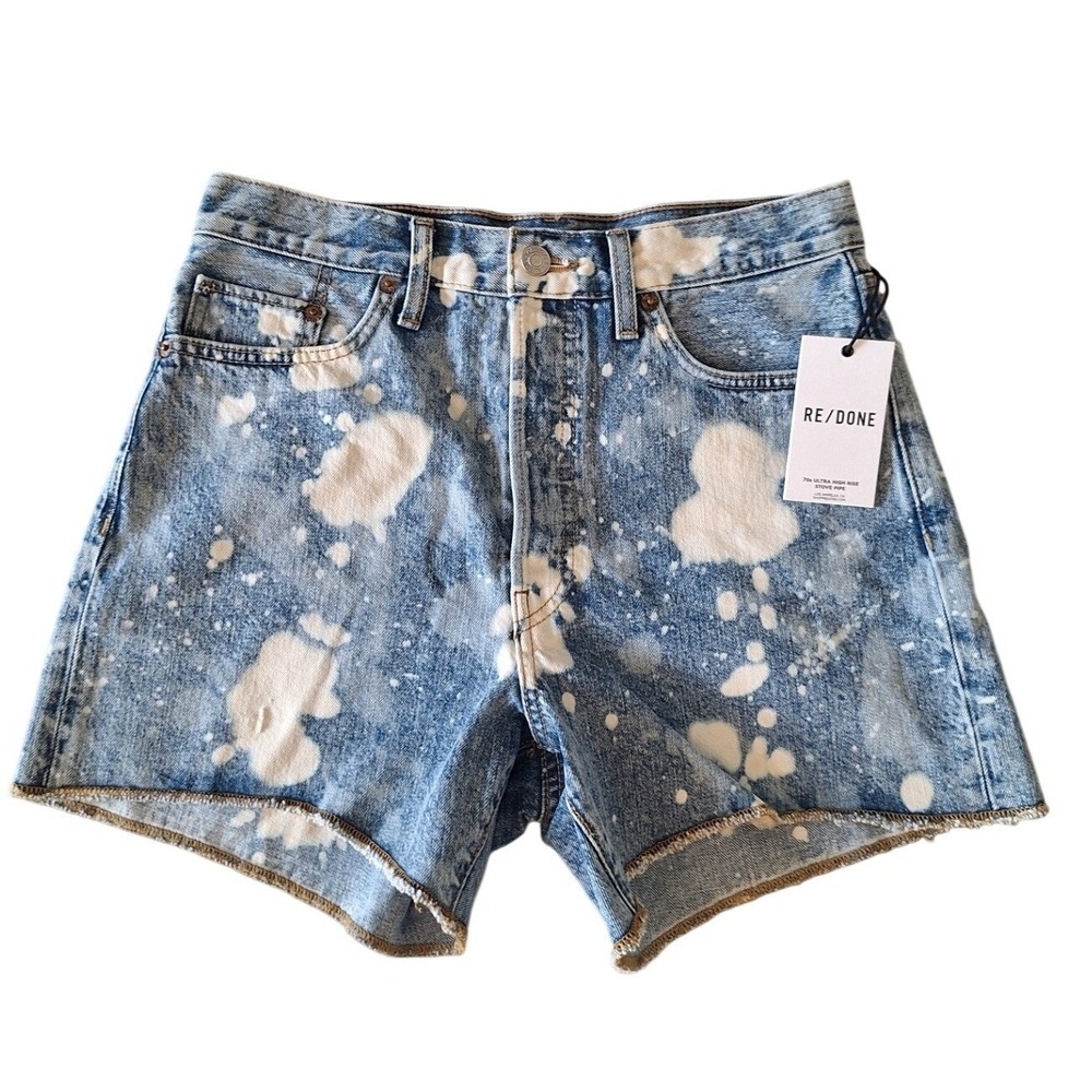 Re/Done Womens Splash 70S High Rise Flat‎ Front Cut-Off Shorts Size 30